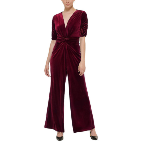 Vince Camuto womens velvet knot front jumpsuit