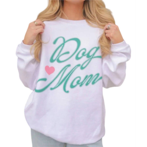 CHARLIE SOUTHERN dog mom sweatshirt in white