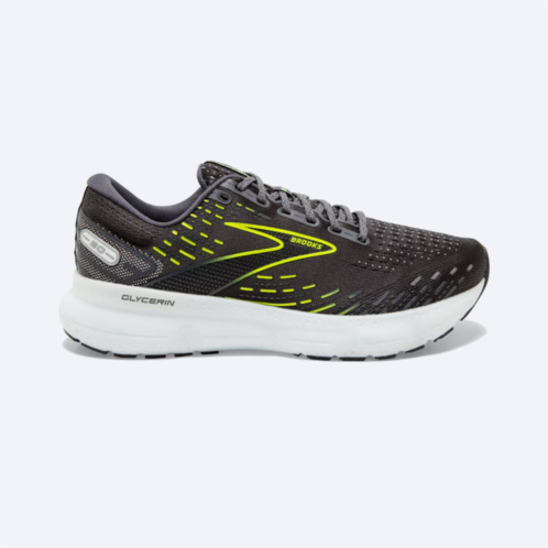 BROOKS mens glycerin 20 running shoes in ebony/white/nightlife