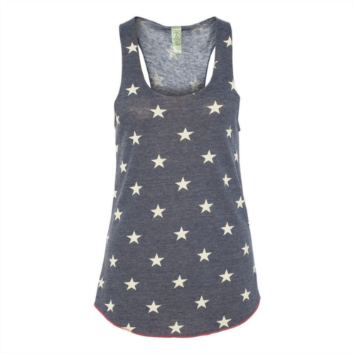 Alternative womens printed meegs eco-jersey racerback tank