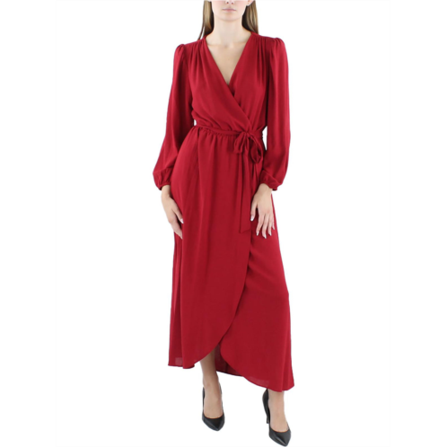 Connected Apparel womens faux wrap midi wrap dress