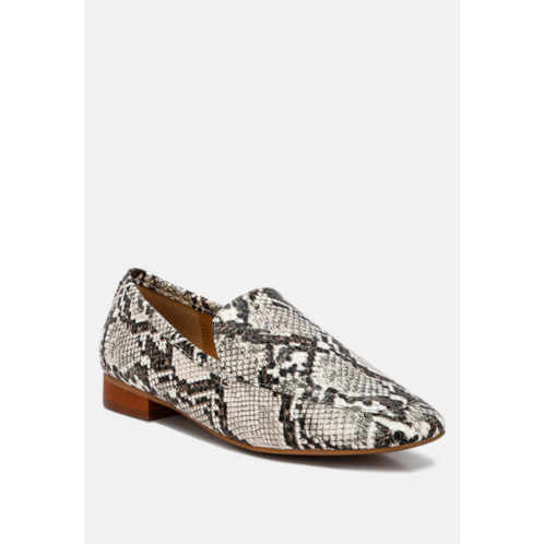 Rag & Co julia snake skin textured loafers