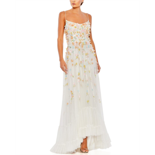 Mac Duggal beaded 3d flower gown