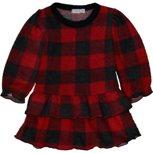 Cozii buffalo plaid dress in red