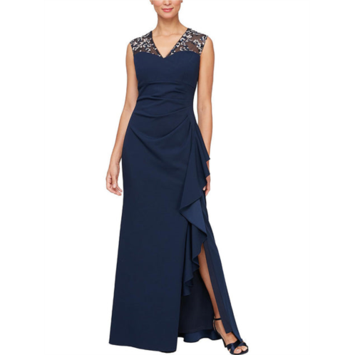 Alex Evenings womens embroidered long evening dress