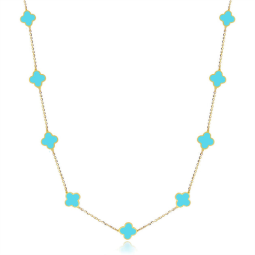 The Lovery mini turquoise clover necklace