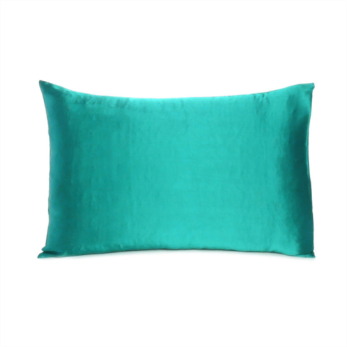 Homezia teal dreamy set of 2 silky satin queen pillowcases