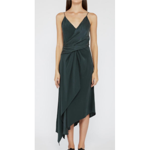 ACLER lucas silk dress in deep pine