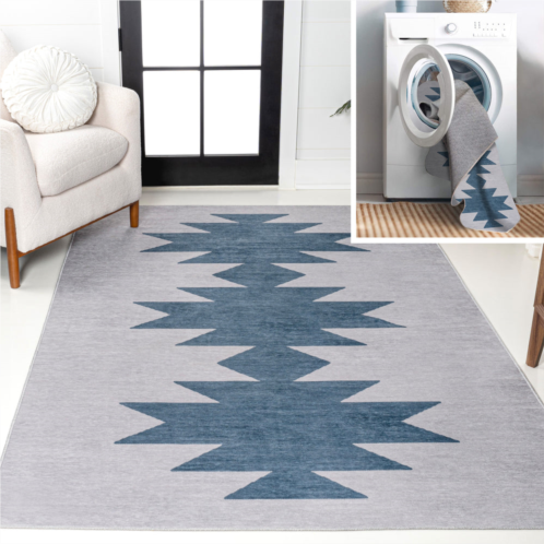 JONATHAN Y chayton minimalist geometric machine-washable rust/cream area rug