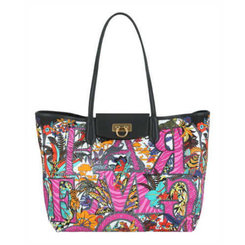 Salvatore Ferragamo gancini graphic print tote bag