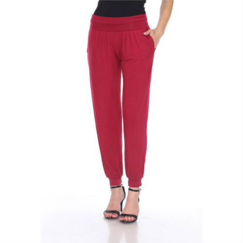 White Mark womens harem pants in brick red