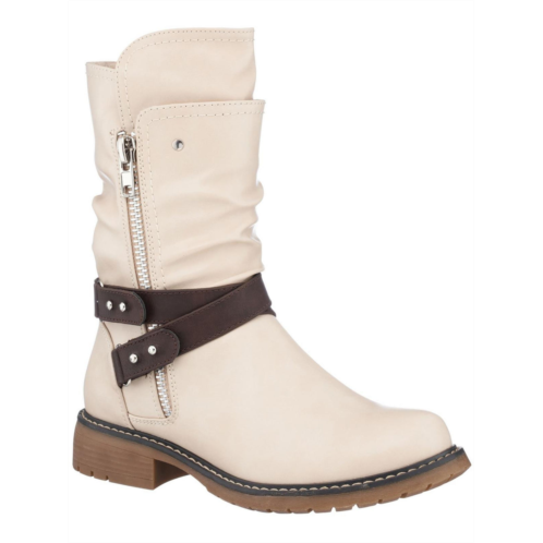 GC Shoes brandy womens ruched faux leather mid-calf boots