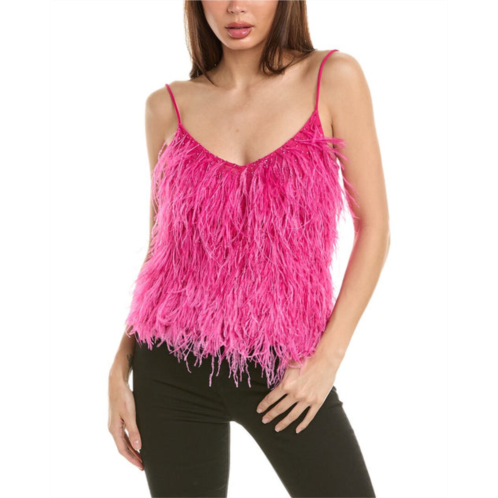 EMILY SHALANT feather spaghetti strap cami