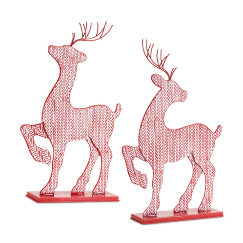 HouzBling deer (set of 2) 14.75l x 23.75h, 15l x 24h iron