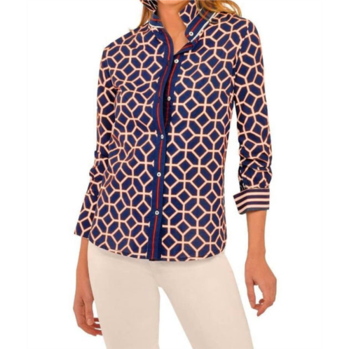 GRETCHEN SCOTT boyfriend shirt - lucy in the sky with diamonds in navy blue