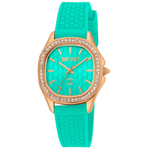 Just Cavalli womens glam chic turquoise dial watch