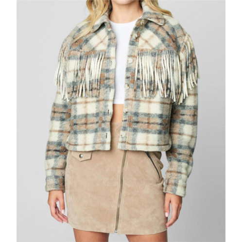 BLANKNYC crop fringe shacket in take note