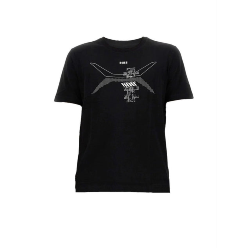 Hugo Boss mens tee 3 short sleeve graphic t-shirt, black