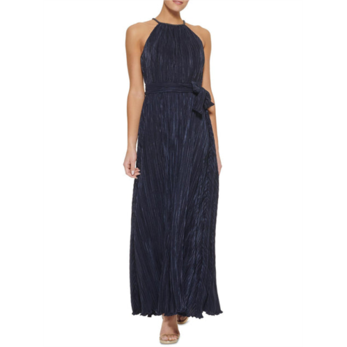 DKNY womens crinkled halter evening dress