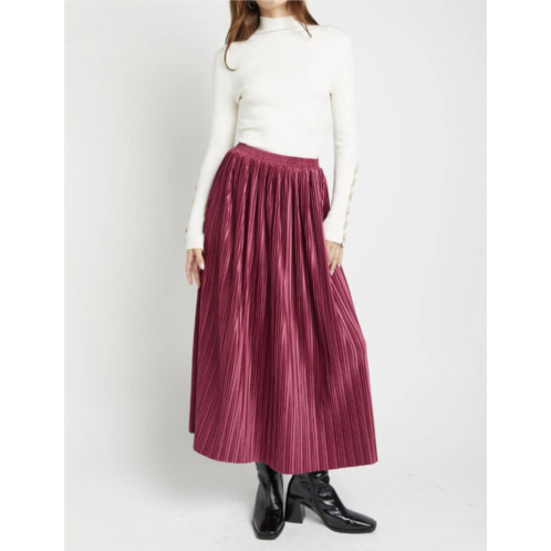 En Saison rozlyn pleated midi skirt in mulberry