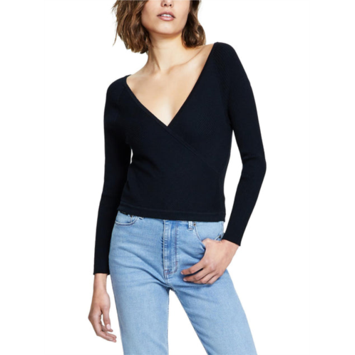 DKNY Jeans womens ribbed surplice neck blouse