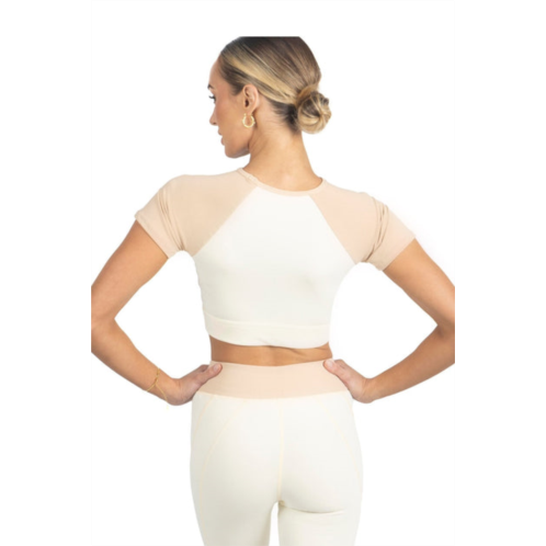 Akalia sienna color block activewear top