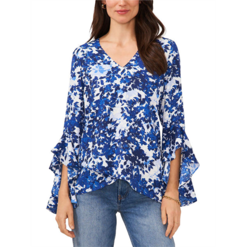 Vince Camuto womens v-neck floral print blouse