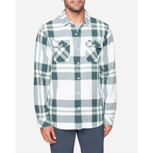 Hurley santa cruz heavy weight flannel shirt in pure platinum