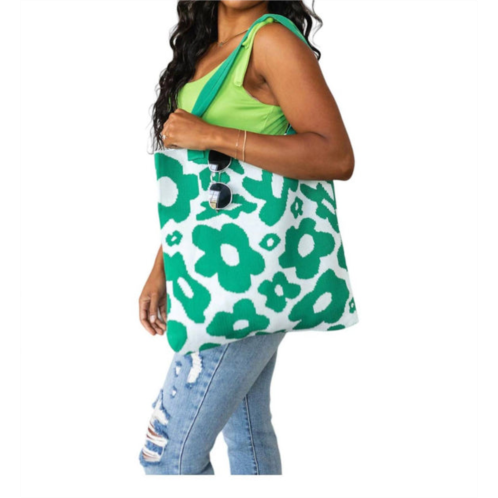 123 Amore lazy daisy knit bag in green