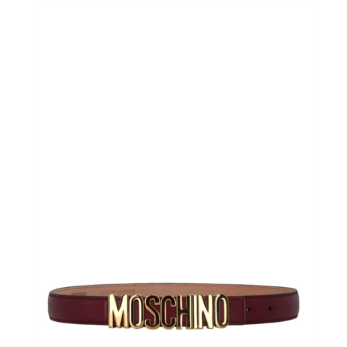 Moschino logo lettering leather belt