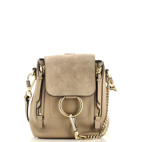 Chloe faye backpack leather and suede mini