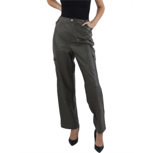 Bagatelle womens faux leather high rise cargo pants