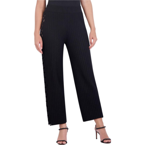 BCBGMAXAZRIA womens knit cut-out cropped pants