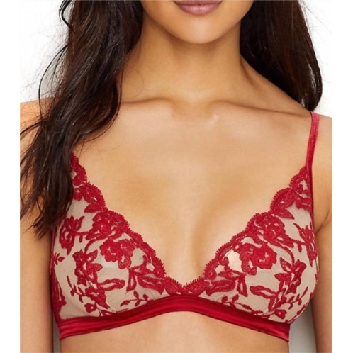 Cosabella rosie velvet bralette in mystic red