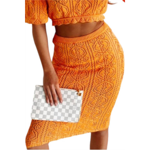 Idem Ditto urban crochet cover up skirt in orange