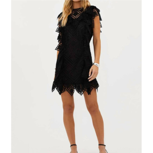 Beach Riot eugenia macrame lace mini dress in black