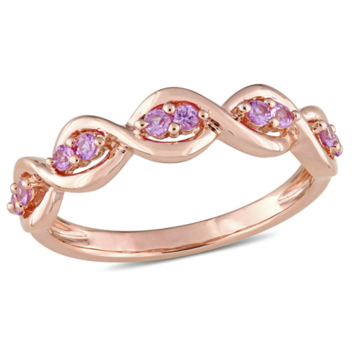 Mimi & Max 1/3ct tgw pink sapphire stackable infinity anniversary ring in 14k rose gold