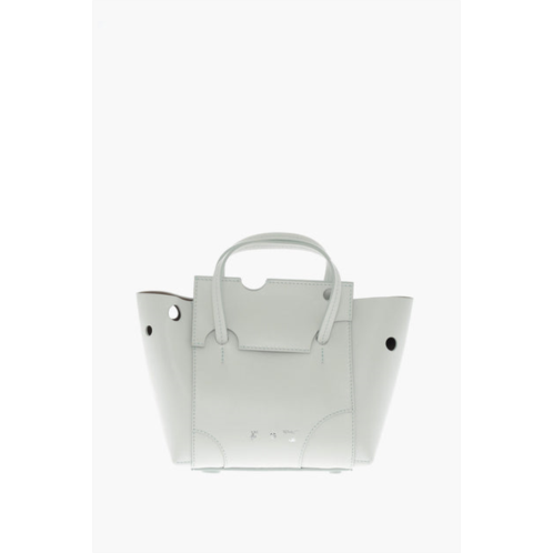 Off-White leather burrow tote bag with cut-out details