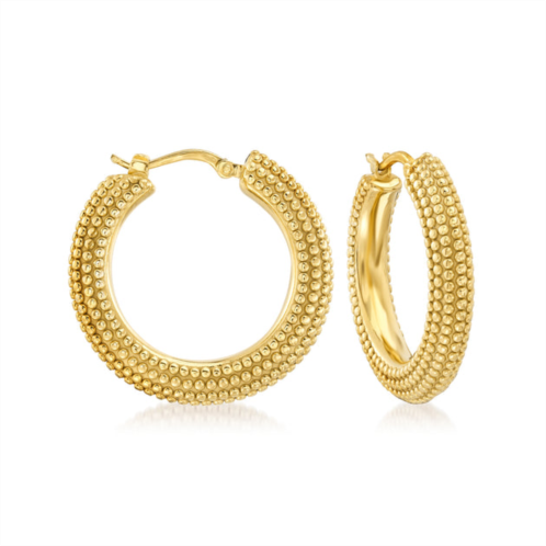 Ross-Simons italian 18kt gold over sterling beaded hoop earrings