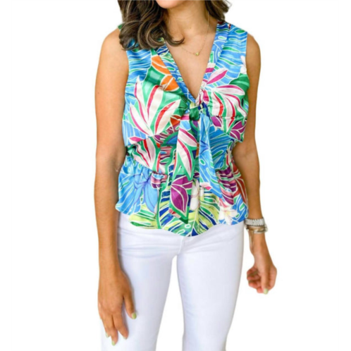 CIEBON maui knot front top in blue/green multi