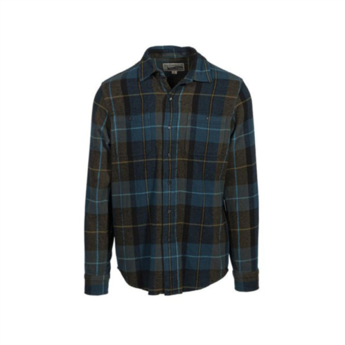 Schott plaid cotton flannel shirt in blue/green