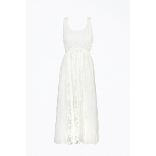 Adelyn rae vivian lace cotton-voile midi dress in white