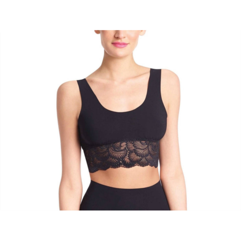 Commando sexy and smooth lace trim longline bralette in black