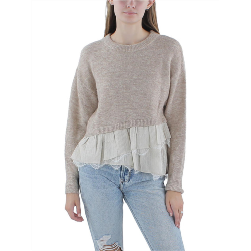 Cinq a Sept womens wool blend mixed mixed pullover sweater