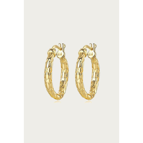 F+H Studios snakeskin hoops in gold