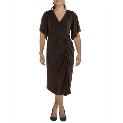 Avenue plus womens twist front long cocktail and party dress