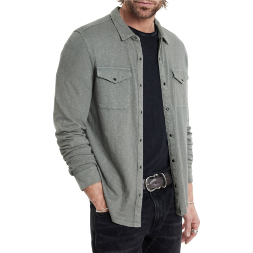 John Varvatos arvon western shirt in flagstone grey