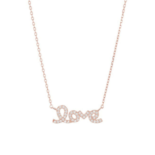 Adornia cursive love necklace rose gold