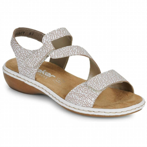 RIEKER womens wedge sandals in white print