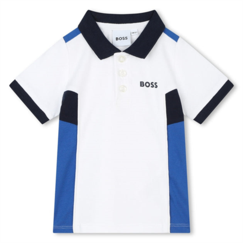 BOSS white logo polo